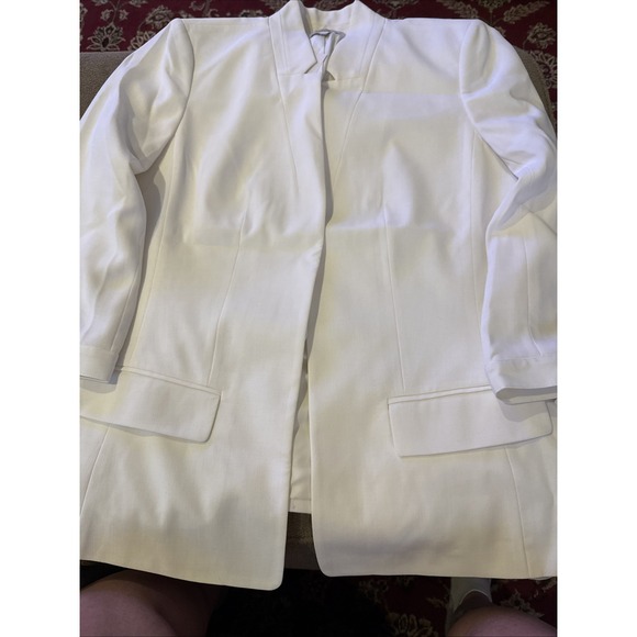 Loft Outlet Jackets & Blazers - LOFT Outlet Women's Ivory Open Front Blazer Jacket Polyester Lined Large (AH)